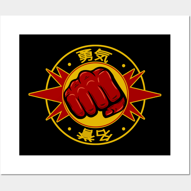 Knuckle Sandwich - Courage and Respect with Front and Back Print Wall Art by SimonBreeze